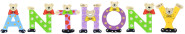 Playshoes Kinder Holz-Buchstaben Namen-Set ANTHONY - sortiert 