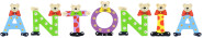 Playshoes Kinder Holz-Buchstaben Namen-Set ANTONIA - sortiert 