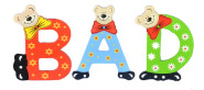 Playshoes Kinder Holz-Buchstaben Namen-Set BAD - sortiert 