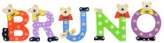 Playshoes Kinder Holz-Buchstaben Namen-Set BRUNO - sortiert 