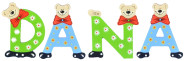 Playshoes Kinder Holz-Buchstaben Namen-Set DANA - sortiert 