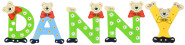 Playshoes Kinder Holz-Buchstaben Namen-Set DANNY - sortiert 