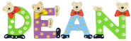 Playshoes Kinder Holz-Buchstaben Namen-Set DEAN - sortiert 