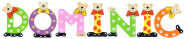 Playshoes Kinder Holz-Buchstaben Namen-Set DOMINIC - sortiert 