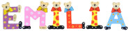 Playshoes Kinder Holz-Buchstaben Namen-Set EMILIA - sortiert 
