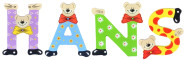 Playshoes Kinder Holz-Buchstaben Namen-Set HANS - sortiert 