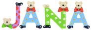 Playshoes Kinder Holz-Buchstaben Namen-Set JANA - sortiert 