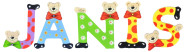 Playshoes Kinder Holz-Buchstaben Namen-Set JANIS - sortiert 