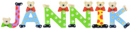 Playshoes Kinder Holz-Buchstaben Namen-Set JANNIK - sortiert 