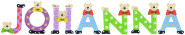 Playshoes Kinder Holz-Buchstaben Namen-Set JOHANNA - sortiert 