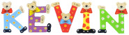 Playshoes Kinder Holz-Buchstaben Namen-Set KEVIN - sortiert 