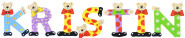 Playshoes Kinder Holz-Buchstaben Namen-Set KRISTIN - sortiert 