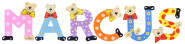 Playshoes Kinder Holz-Buchstaben Namen-Set MARCUS - sortiert 