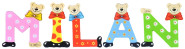 Playshoes Kinder Holz-Buchstaben Namen-Set MILAN - sortiert 