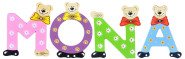 Playshoes Kinder Holz-Buchstaben Namen-Set MONA - sortiert 