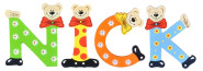Playshoes Kinder Holz-Buchstaben Namen-Set NICK - sortiert 