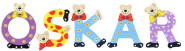 Playshoes Kinder Holz-Buchstaben Namen-Set OSKAR - sortiert 