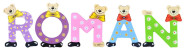 Playshoes Kinder Holz-Buchstaben Namen-Set ROMAN - sortiert 