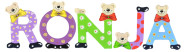 Playshoes Kinder Holz-Buchstaben Namen-Set RONJA - sortiert 