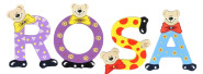 Playshoes Kinder Holz-Buchstaben Namen-Set ROSA - sortiert 