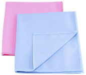 purclean 2er Set Microfaser-Poliertuch, 30 % Polyamide, extra saugstark, ca. 40 x 35 cm, in blau/pink Anzahl: 1 Stück