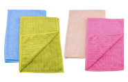 2 Stück purclean 2er Set Microfasertücher mit 30% Polyamide, extra saugstark, ca. 60 x 40 cm, Auslieferung in grün/blau oder rosa/beige Anzahl: 2 Stück