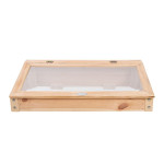 Rivanto® Aufklappbarer Frühbeet-Aufsatz, 42 x 79 x 22 cm Größe S, FSC-Kiefernholz, Pflanzenschutz mit Kunststoff-Gitterfenster 