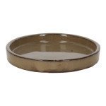 Rivanto® Blumentopf Untersetzer groß glasiert grau Ø 25,5 cm, H3,5 cm  Keramik Terracotta Untersetzer Grau L