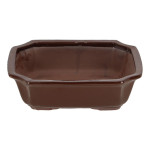 Rivanto® Bonsai Schale rechteckig L aus Terracotta, 31 x 25 x 9 cm, Pflanzschale, Blumentopf, Blumenkasten, Braun L