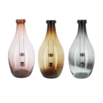 Rivanto® Desert Dream Glaswindlicht aus recyceltem Glas/Edelstahl, 18 x 18 x 38,5 cm, Bunt 