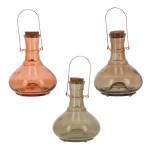 Rivanto® Desert Dream Wespenfalle aus Glas, Ø15 x 19,5 cm, Wespen und Bienenfalle mit Loch im Boden, Korken und Transporthenkel 