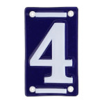 Rivanto® Emaille Hausnummer 4 wetterfeste Eisenziffern 7 x 0,5 x12 cm für Hausnummernschild Hausnummer 4