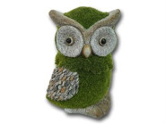 Rivanto® Eule 'Paula', aus Magnesia, geflockt, 19,5 x 17 x 28 cm, Gartendekoration, in grün 