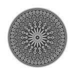 Rivanto® Gartenteppich Grau-Muster Ø 170 cm, Kunststoff Wasser-resistent 