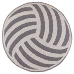 Rivanto® Gartenteppich Knoten Ø 118,0 cm aus 100% recyceltem PP Tischunterleger Balkonteppich Terrassenteppich 