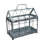 Rivanto® Gewächshaus m. verschließbarem Deckel, Pflanzenhaus Größe M, 36 x 19 x 32,7 cm, Eisen/Glas mit Tragegrifff, stabile Standfüße 