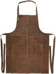 Rivanto® Grillschürze aus Leder, zum Kochen und Grillen, 59,5 x 104,5 cm, Stärke ca. 0,5 cm, mit verstellbarem Halsriemen, mit Bauchtasche 