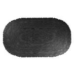 Rivanto® Gummi Türmatte Persisches Muster B75 x T45 cm, oval, schwarz, Tür Vorleger, Schuhmatte, Schuh Abtreter 