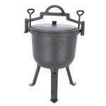 Rivanto® Gusseisen Jägerkessel Ø30 cm Oudoor Kochtopf mit Stand 