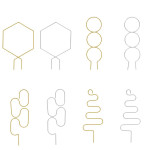 Rivanto® Indoor Pflanzenstütze Geometrie aus Eisen, Rankhilfe Design-sortiert, für Zimmerpflanzen und Blumentöpfe 