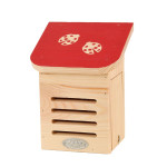 Rivanto® Marienkäferhaus mit Aufdruck, Marienkäfermotiv, in rot, L 11,9 x B 15 x H 20,1 cm Marienkäfer