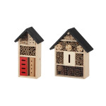 Rivanto® Insektenhotel aus Kiefernholz, Nisthülsen aus Bambus, Bienenhaus, Marienkäuferhaus, Nistkasten für kleine Insekten 