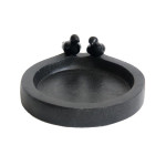 Rivanto® Terrazzo Vogeltränke mit Vogelfiguren, Ø 30 cm, Höhe 10 cm, schwarz, Vogelbad für Wildvögel, Futterstation rund