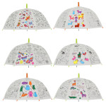 Rivanto® Kinder Regenschirm zum selber Ausmalen in verschiedenen Motiven Ø70,5 x 70 cm, Do-It-Yourself Regenschirm 