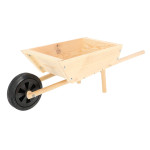 Rivanto® Kinder Schubkarre aus Holz, L95,5 x B32,5 x H28 cm, mit Standfüßen und Gummirand 