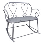 Rivanto® Klassische Schaukelbank aus Eisen und PE, einfache Montage, Herzmotiv, L 101,7 x T 75 x H 90 