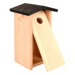 Rivanto® Kohlmeisenkasten aus Kiefernholz, 17 x 13,7 x 28,3 cm, Nistkasten, Futterhaus, Futterstation mit Klapptür 