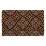 Rivanto® Kokosmatte Fliesen mit Rosetten 75 x 45 x 3 cm Kokosfaser, bunt, Fußabstreifer, Schuhablage Fließen mit Rosetten