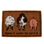 Rivanto® Kokosmatte Motiv "Home is where the herd is" 40 x 60 cm, Materialstärke 1,7 cm, Schuhmatte, Türmatte, Türvorleger 