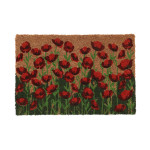 Rivanto® Kokosmatte Motiv Mohn 40 x 60 cm, Materialstärke 1,5 cm, PVC-Rückseite, rutschhemmend, 